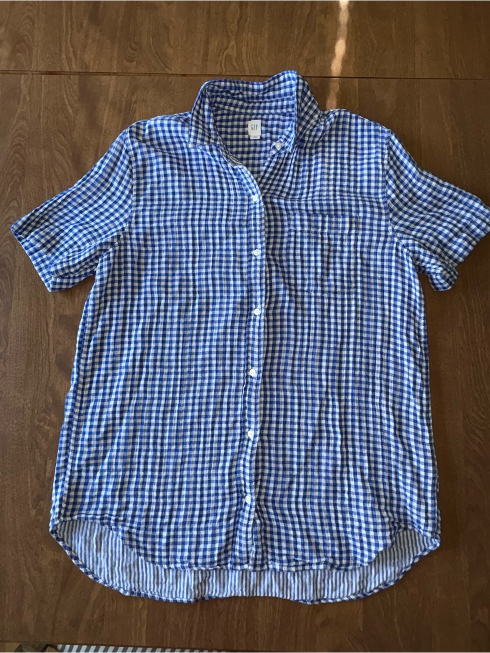 GAP Blue and White Gingham Shirt tall